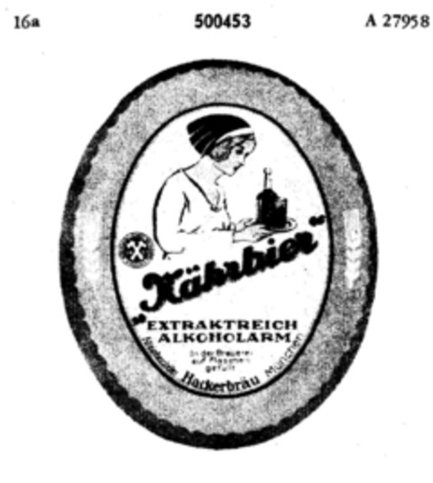 "Nährbier" Hackerbräu Logo (DPMA, 11/02/1937)