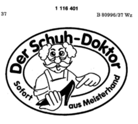 Der Schuh-Doktor Sofort aus Meisterhand Logo (DPMA, 02/04/1987)