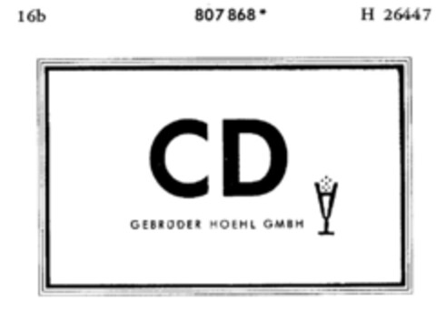 CD GEBRÜDER HOEHL GMBH Logo (DPMA, 15.04.1965)