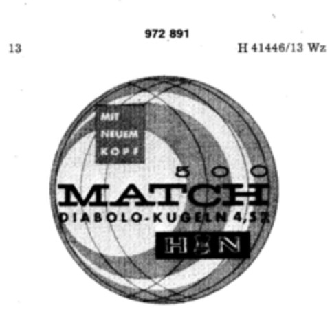 MATCH DIABOLO-KUGELN Logo (DPMA, 14.02.1976)