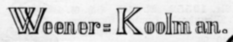 Weener=Koolman. Logo (DPMA, 27.07.1896)