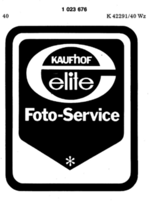 e KAUFhOF elite Foto-Service Logo (DPMA, 08.07.1980)