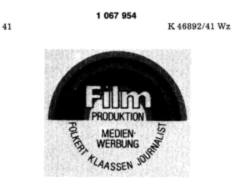 Film PRODUKTION MEDIEN-WERBUNG FOLKERT KLAASSEN JOURNALIST Logo (DPMA, 03/26/1984)