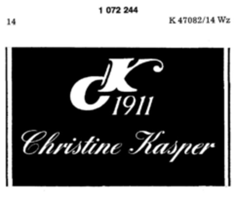 CK 1911 Christine Kasper Logo (DPMA, 16.05.1984)