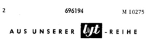 A U S  U N S E R E R lyt - R E I H E Logo (DPMA, 16.09.1955)