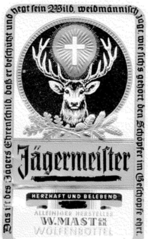 Jägermeister HERZHAFT UND BELEBEND Logo (DPMA, 11/16/1967)