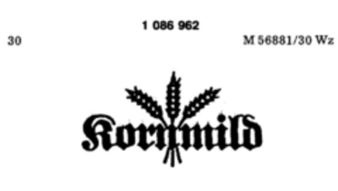 Kornmild Logo (DPMA, 06.07.1985)