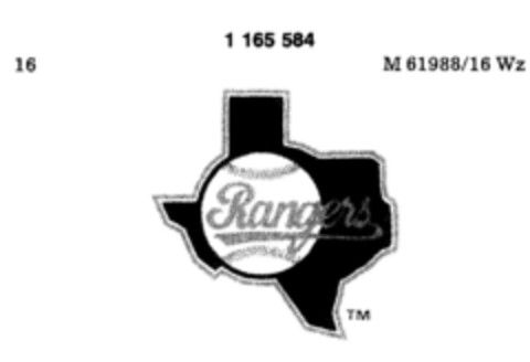 Rangers TM Logo (DPMA, 12/18/1987)