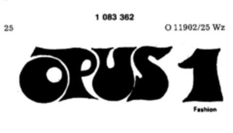 OPUS 1 Fashion Logo (DPMA, 23.11.1984)