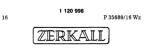 ZERKALL Logo (DPMA, 01.10.1987)