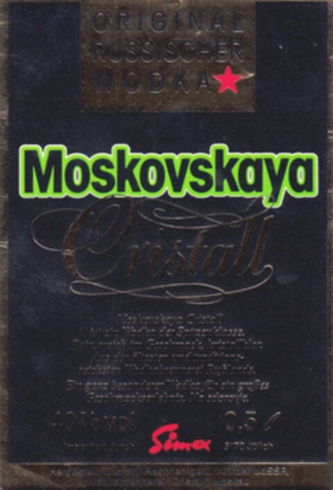 Moskovskaya Cristall Logo (DPMA, 11.08.1990)