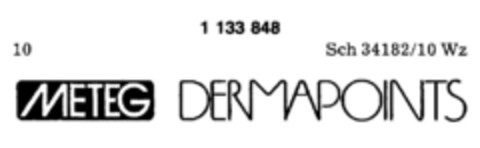 METEG DERMAPOINTS Logo (DPMA, 03/30/1988)