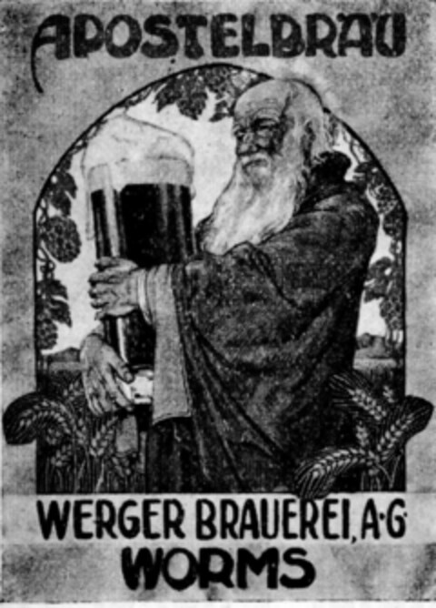 APOSTELBRÄU WERGER BRAUEREI A.G. WORMS Logo (DPMA, 30.05.1911)