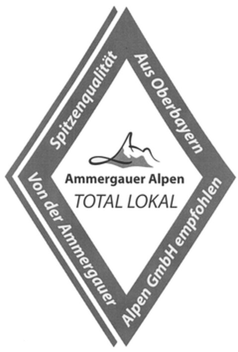 Spitzenqualität Aus Oberbayern Alpen GmbH empfohlen Von der Ammergauer Ammergauer Alpen TOTAL LOKAL Logo (DPMA, 20.04.2011)