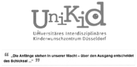 UniKiD-Kinderwunsch UniKid Universitäres Interdisziplinäres Kinderwunschzentrum Düsseldorf Logo (DPMA, 11/13/2012)