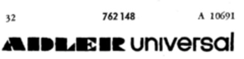 ADLER universal Logo (DPMA, 10.03.1961)