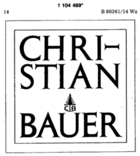 CHRISTIAN BAUER CB Logo (DPMA, 10/16/1986)