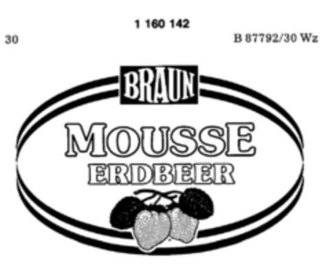 BRAUN MOUSSE ERDBEER Logo (DPMA, 15.07.1989)