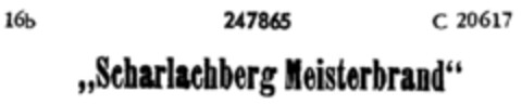 "Scharlachberg Meisterbrand" Logo (DPMA, 24.03.1920)