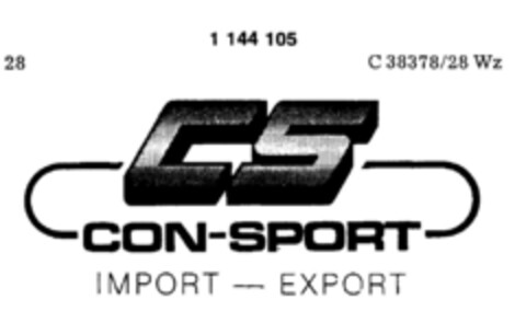 CS CON-SPORT IMPORT - EXPORT Logo (DPMA, 01.12.1988)