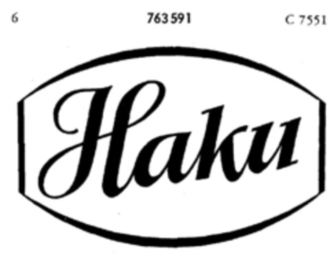 Haku Logo (DPMA, 22.11.1957)