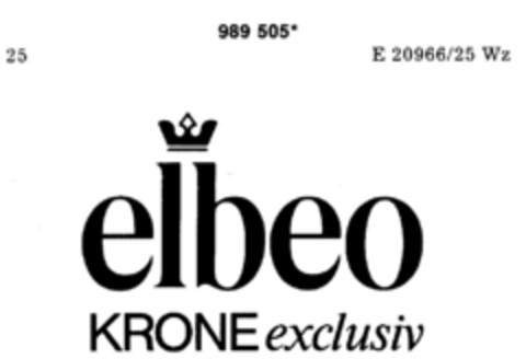 elbeo KRONE exclusiv Logo (DPMA, 04.08.1979)