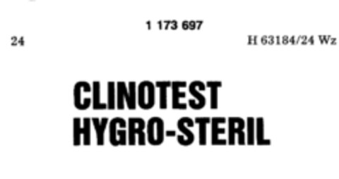 CLINOTEST HYGRO-STERIL Logo (DPMA, 08.03.1990)