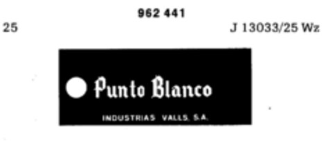 Punto Blanco Logo (DPMA, 12/20/1976)