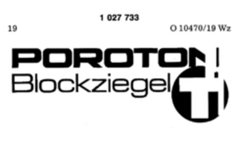 POROTON Blockziegel T Logo (DPMA, 19.06.1981)