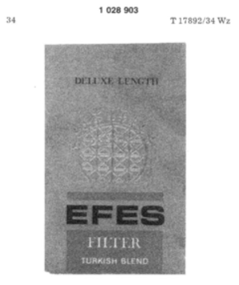EFES FILTER TURKISH BLEND Logo (DPMA, 17.05.1977)