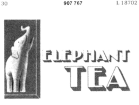 ELEPHANT TEA Logo (DPMA, 19.08.1972)
