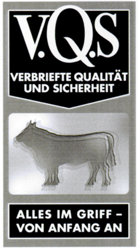 V.Q.S VERBRIEFTE QUALITÄT UND SICHERHEIT ALLES IM GRIFF - VON ANFANG AN Logo (DPMA, 24.02.2001)