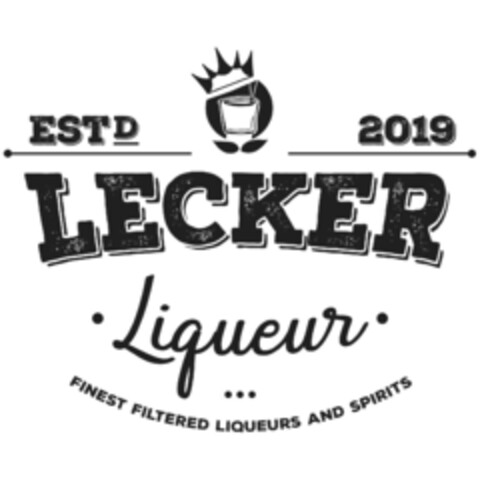 ESTD 2019 LECKER ·Liqueur· FINEST FILTERED LIQUEURS AND SPIRITS Logo (DPMA, 19.02.2019)