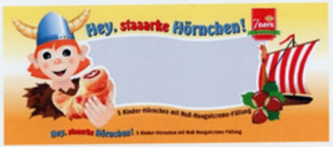 Hey, staaarke Hörnchen! 5 Kinder-Hörnchen mit Nuß-Nougatcreme-Füllung Logo (DPMA, 10/07/2002)
