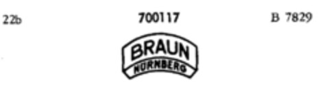 BRAUN NÜRNBERG Logo (DPMA, 17.08.1953)
