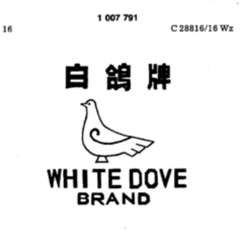 WHITE DOVE BRAND Logo (DPMA, 12.10.1979)