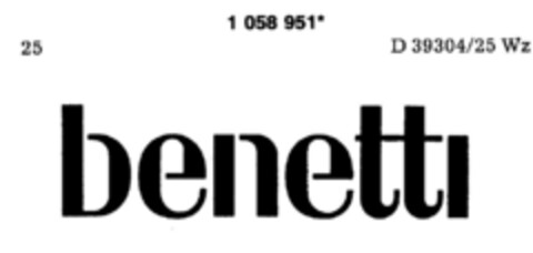 benetti Logo (DPMA, 03.01.1984)