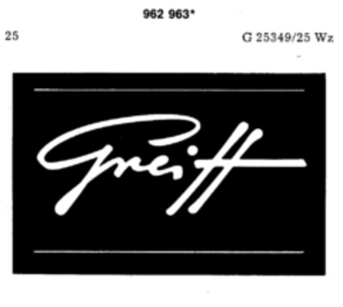 Greiff Logo (DPMA, 05/20/1977)