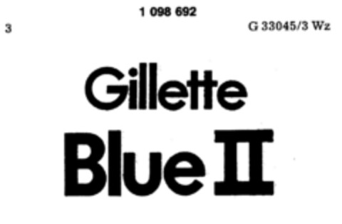 Gillette Blue II Logo (DPMA, 22.02.1986)