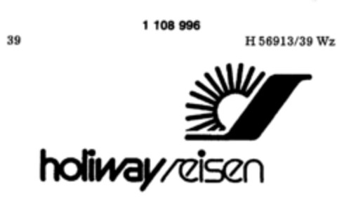 holiway reisen Logo (DPMA, 14.11.1986)