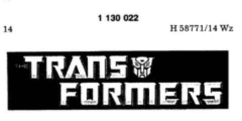 TRANS FORMERS Logo (DPMA, 18.12.1987)