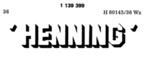 "HENNING" Logo (DPMA, 01.09.1988)