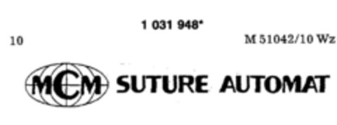 MCM SUTURE AUTOMAT Logo (DPMA, 02/23/1982)