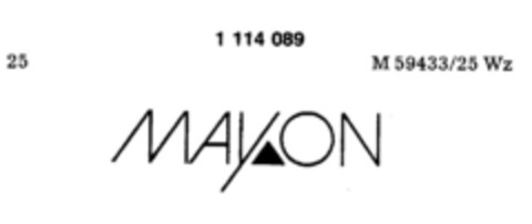 MAYON Logo (DPMA, 10/22/1986)