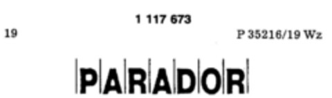 PARADOR Logo (DPMA, 05/19/1987)