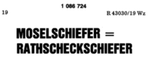 MOSELSCHIEFER = RATHSCHECKSCHIEFFER Logo (DPMA, 16.04.1985)