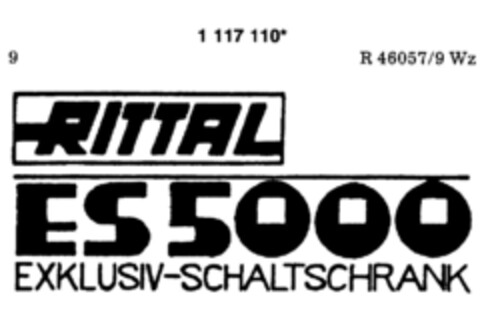 RITTAL ES 5000 EXKLUSIV-SCHALTSCHRANK Logo (DPMA, 12/02/1987)