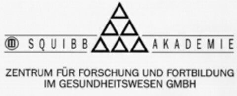 SQUIBB AKADEMIE ZENTRUM FÜR FORSCHUNG UND FORTBILDUNG IM GESUNDHEITSWESEN GMBH Logo (DPMA, 18.11.1989)