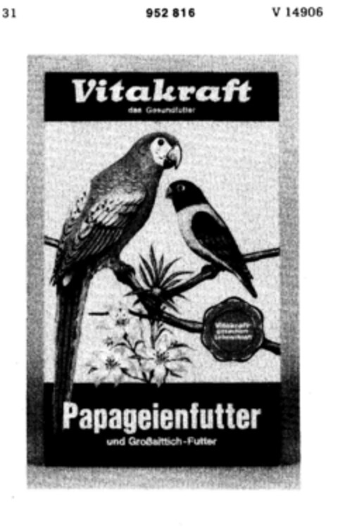 Vitakraft Papageienfutter Logo (DPMA, 28.11.1975)