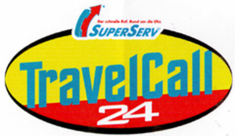 TravelCall 24 Der schnelle Ruf. Rund um die Uhr. SUPERSERV Logo (DPMA, 07/21/2000)